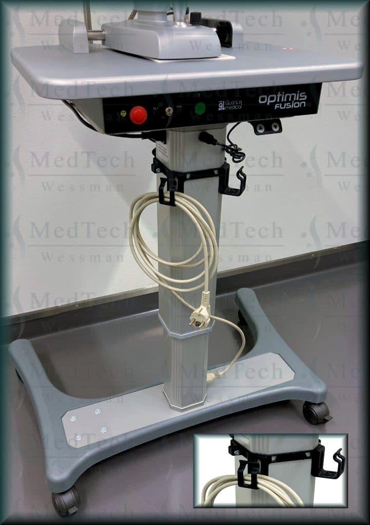 Cable holder for ophthalmic instrument table No screw holes or gluing required!